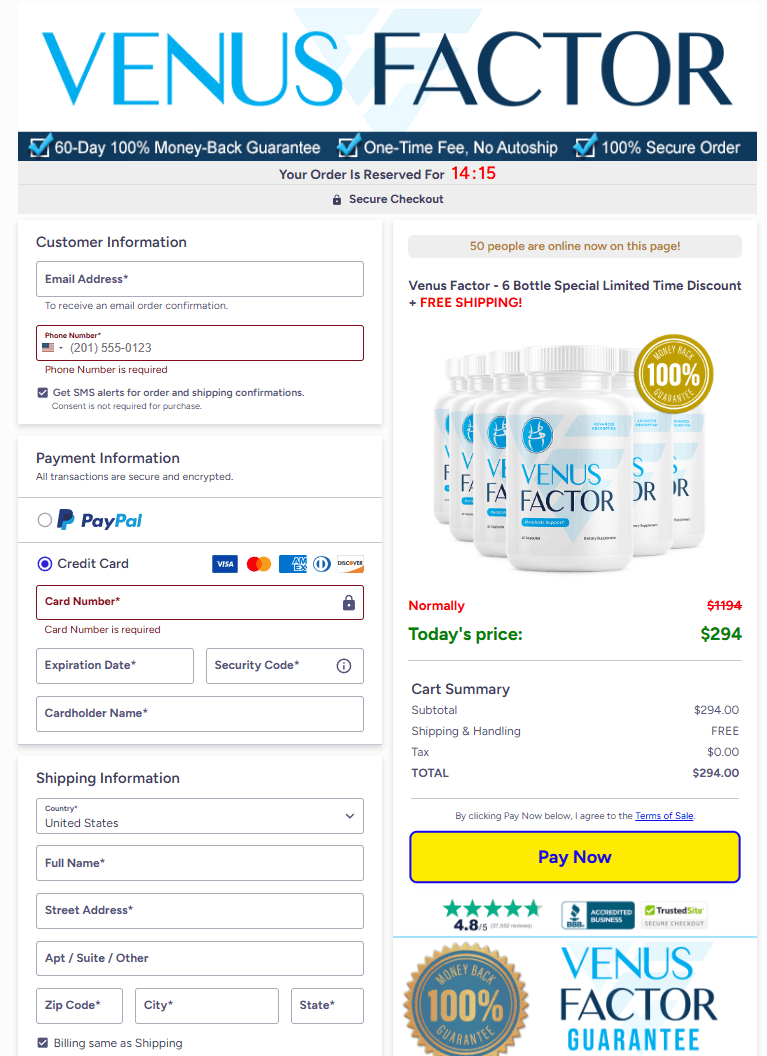 Venus Factor official website